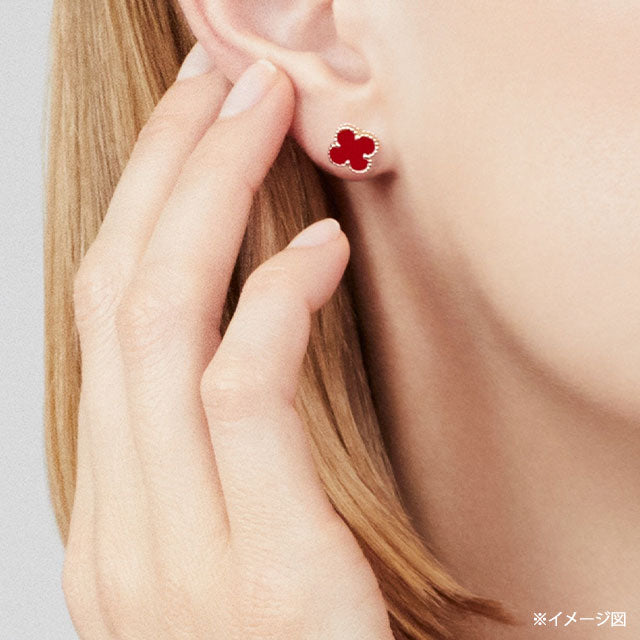 Van Cleef & Arpels pierced earring Sweet Alhambra Red K18PG/Carnelian VCARN6BO00[EXCELLENT][Authentic]