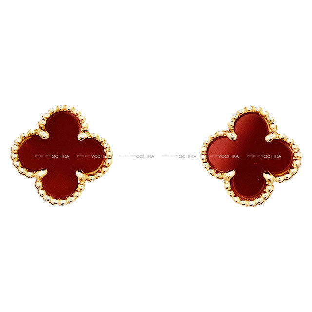 Van Cleef & Arpels pierced earring Sweet Alhambra Red K18PG/Carnelian VCARN6BO00[EXCELLENT][Authentic]