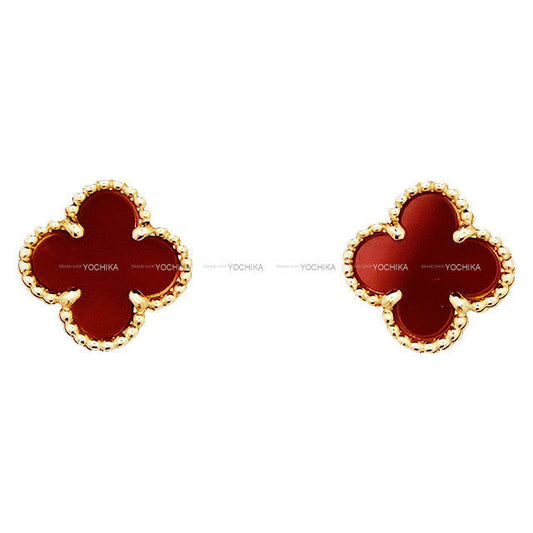 Van Cleef & Arpels pierced earring Sweet Alhambra Red K18PG/Carnelian VCARN6BO00[EXCELLENT][Authentic]