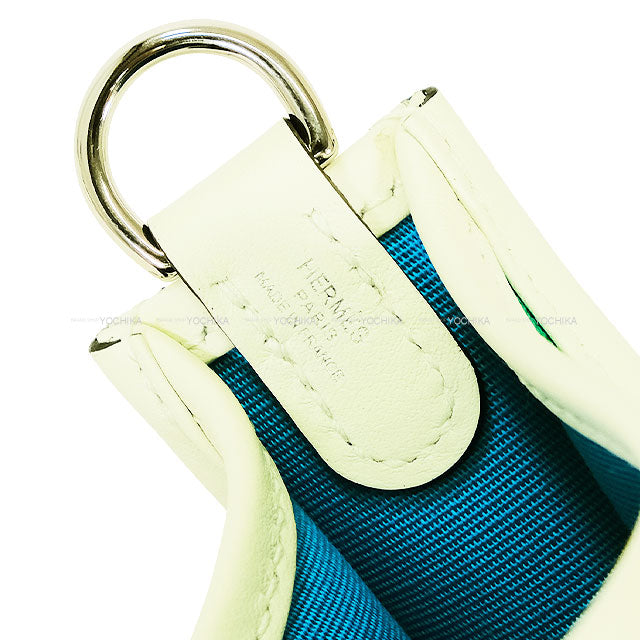 HERMES Shoulder bag Neo Evelyne 16 TPM Menthe (Mint)/Vert Fizz/Bleu Azteque Toile officier/Veau Swift Silver HW Stamp W[EXCELLENT][Authentic]