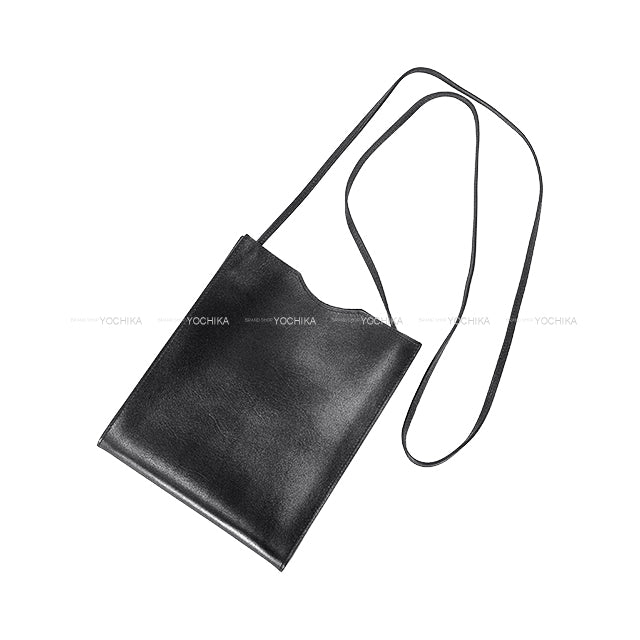 [Pre-loved] HERMES Shoulder bag Omenitou Sacoche Noir (Black) Box Calf Stamp □F[LIKE NEW][Authentic]