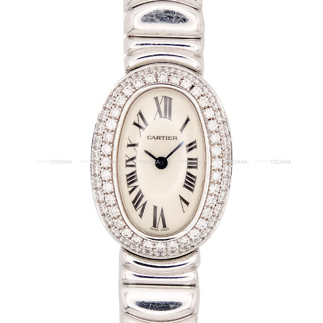 [Pre-loved] CARTIER Watches Baignoire SM bezel diamond Silver K18WG/Diamond Silver HW W8509751[USED A][Authentic]