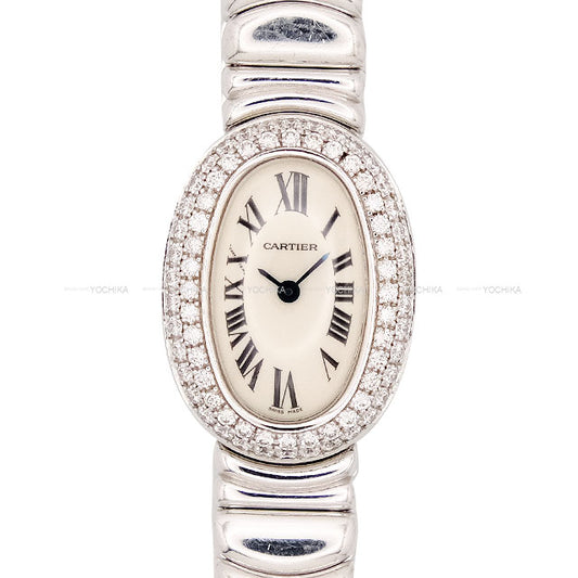 [Pre-loved] CARTIER Watches Baignoire SM bezel diamond Silver K18WG/Diamond Silver HW W8509751[USED A][Authentic]