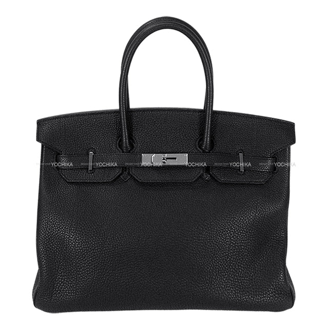 [Pre-loved] HERMES Handbag Birkin35 Noir (Black) Veau Togo Silver HW Stamp □K[USED SA][Authentic]
