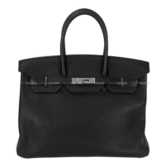 [Pre-loved] HERMES Handbag Birkin35 Noir (Black) Veau Togo Silver HW Stamp □K[USED SA][Authentic]