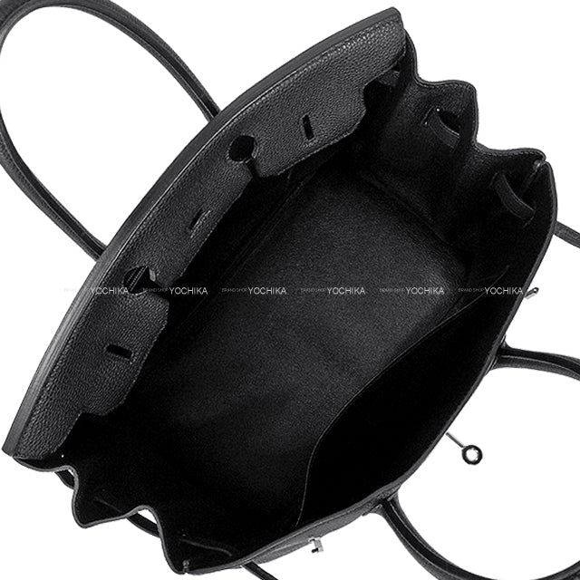 [Pre-loved] HERMES Handbag Birkin35 Noir (Black) Veau Togo Silver HW Stamp □K[USED SA][Authentic]