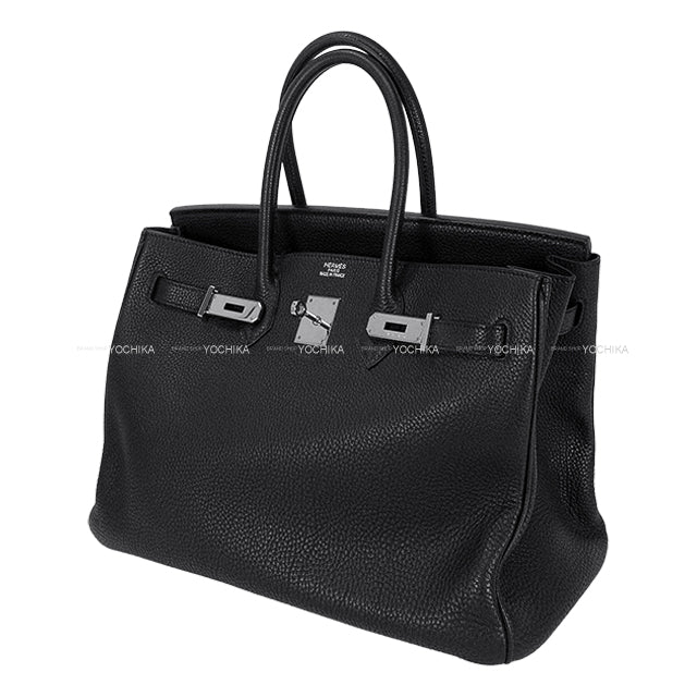 [Pre-loved] HERMES Handbag Birkin35 Noir (Black) Veau Togo Silver HW Stamp □K[USED SA][Authentic]
