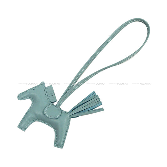 HERMES bag charm Rodeo PM Ciel Agneau Milo Stamp K[BRAND NEW][Authentic]