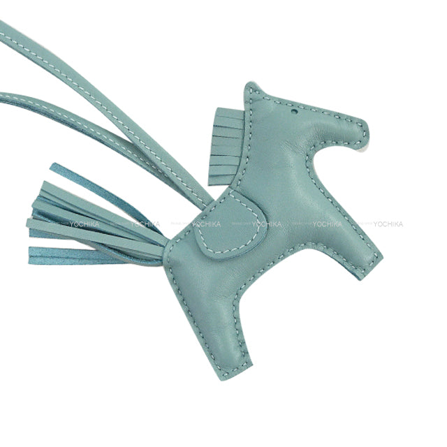 HERMES bag charm Rodeo PM Ciel Agneau Milo Stamp K[BRAND NEW][Authentic]