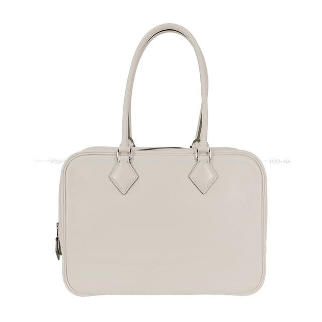 [Pre-loved] HERMES Handbag Plume 28 Beton Evercolor Silver HW Stamp A[LIKE NEW][Authentic]