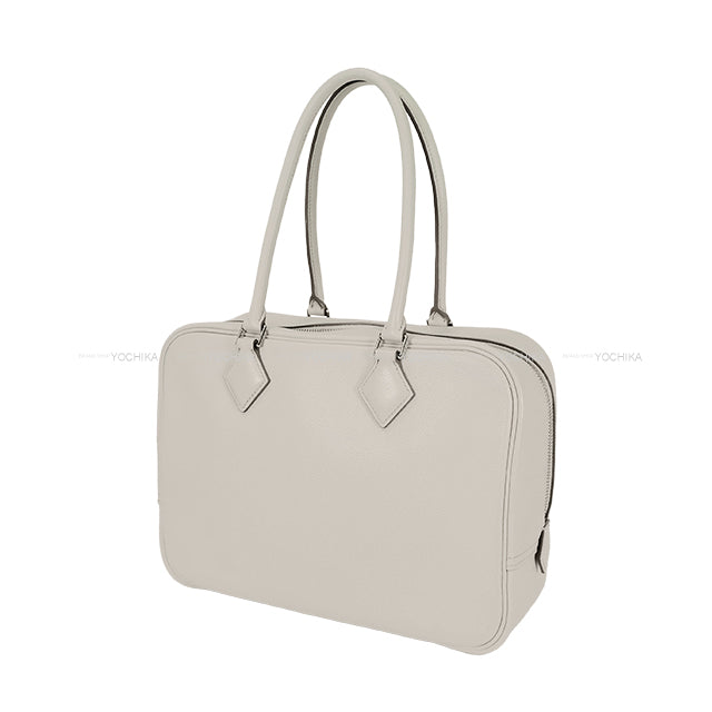 [Pre-loved] HERMES Handbag Plume 28 Beton Evercolor Silver HW Stamp A[LIKE NEW][Authentic]