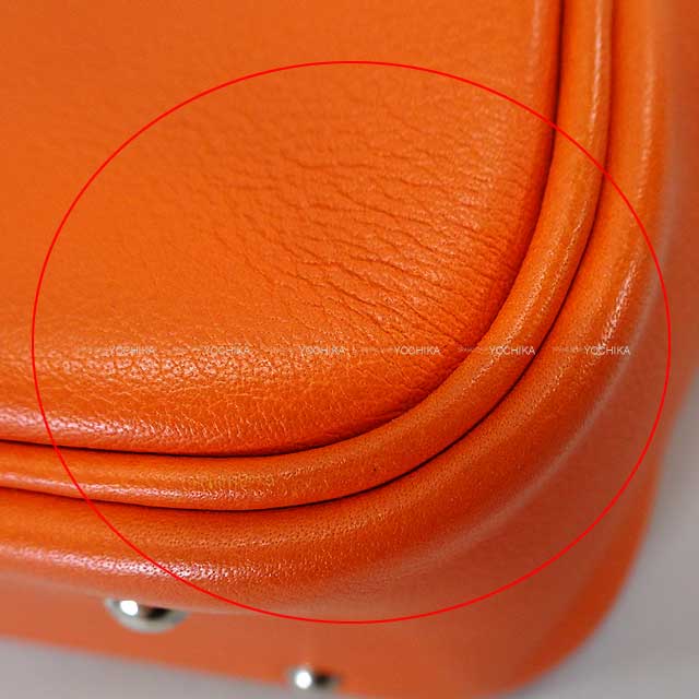 [Pre-loved] HERMES Handbag Plume Mini Orange Veau Swift Silver HW Stamp □R[LIKE NEW][Authentic]