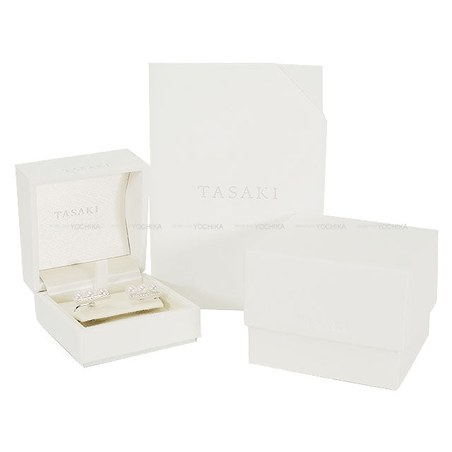 TASAKI earrings Balance Neo Diamond Pave White Gold K18WG/Diamond/AkoyaPearl E-4314[EXCELLENT][Authentic]