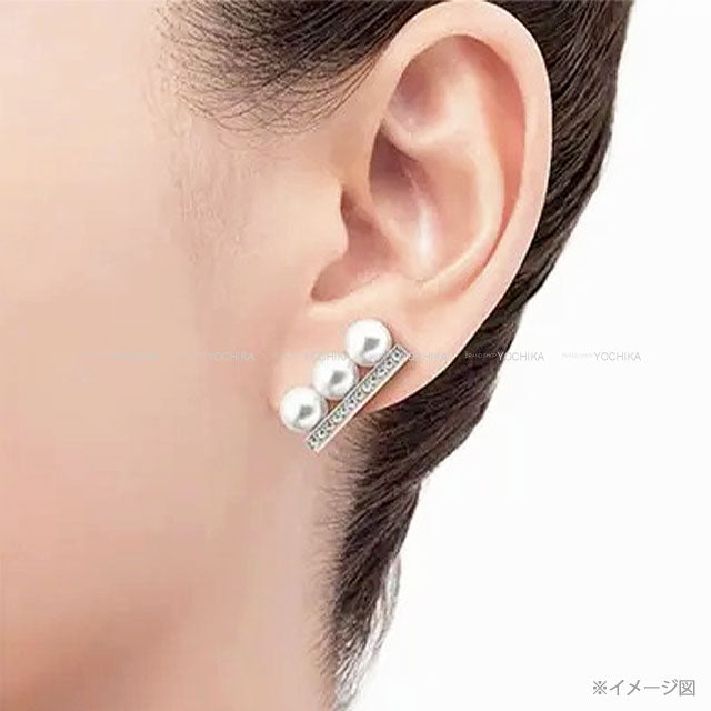 TASAKI earrings Balance Neo Diamond Pave White Gold K18WG/Diamond/AkoyaPearl E-4314[EXCELLENT][Authentic]