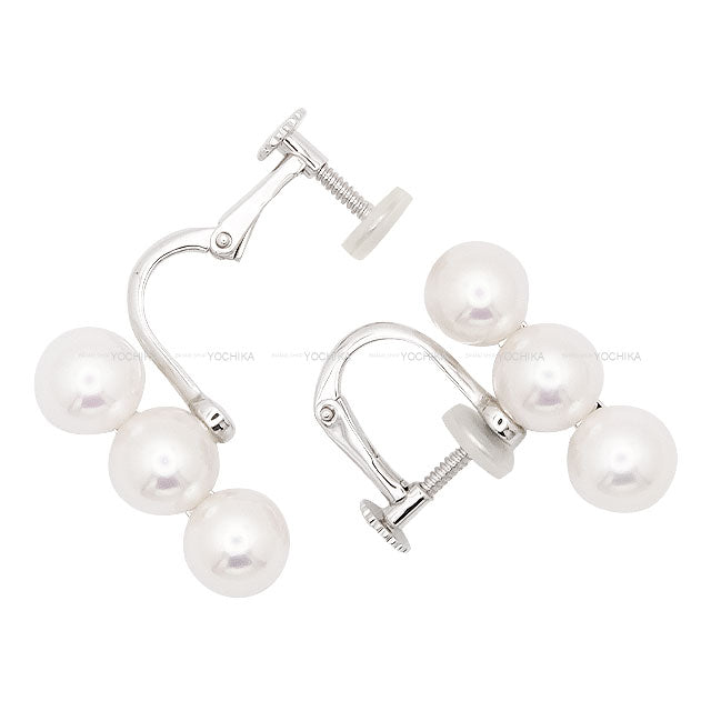 TASAKI earrings Balance Neo Diamond Pave White Gold K18WG/Diamond/AkoyaPearl E-4314[EXCELLENT][Authentic]