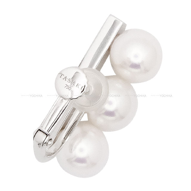 TASAKI earrings Balance Neo Diamond Pave White Gold K18WG/Diamond/AkoyaPearl E-4314[EXCELLENT][Authentic]
