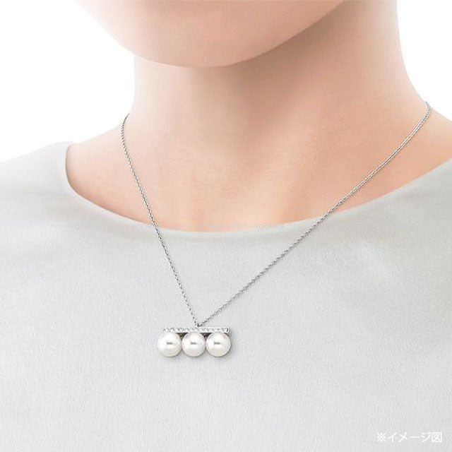 TASAKI necklace Balance Neo Diamond Pave Pendant White Gold K18WG/Diamond/Akoya Pearl P-17027[EXCELLENT][Authentic]