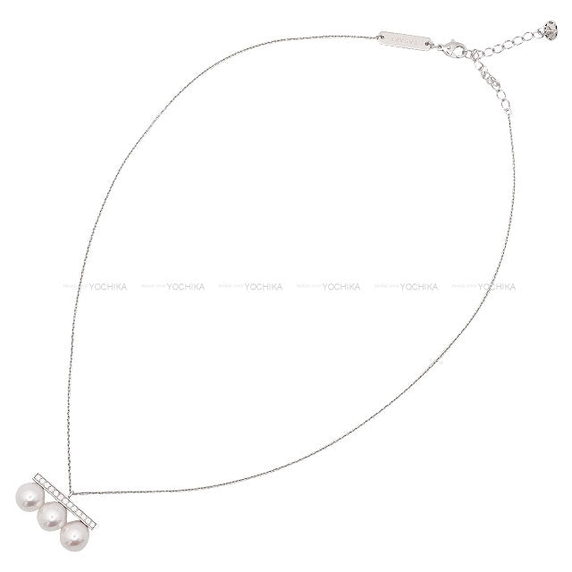 TASAKI necklace Balance Neo Diamond Pave Pendant White Gold K18WG/Diamond/Akoya Pearl P-17027[EXCELLENT][Authentic]