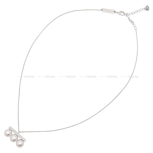 TASAKI necklace Balance Neo Diamond Pave Pendant White Gold K18WG/Diamond/Akoya Pearl P-17027[EXCELLENT][Authentic]
