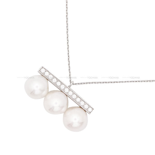 TASAKI necklace Balance Neo Diamond Pave Pendant White Gold K18WG/Diamond/Akoya Pearl P-17027[EXCELLENT][Authentic]