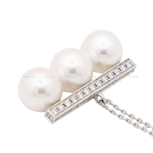 TASAKI necklace Balance Neo Diamond Pave Pendant White Gold K18WG/Diamond/Akoya Pearl P-17027[EXCELLENT][Authentic]