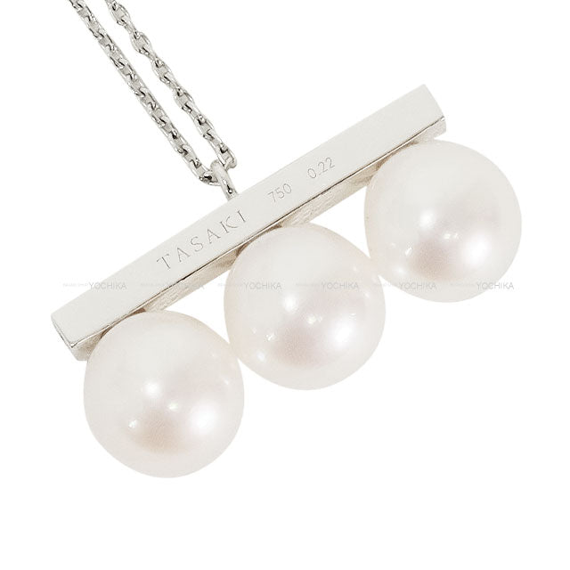TASAKI necklace Balance Neo Diamond Pave Pendant White Gold K18WG/Diamond/Akoya Pearl P-17027[EXCELLENT][Authentic]