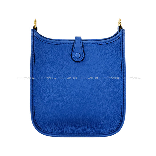 HERMES Shoulder bag Evelyne 16 TPM Bleu Royal Taurillon Maurice Gold HW Stamp W[EXCELLENT][Authentic]