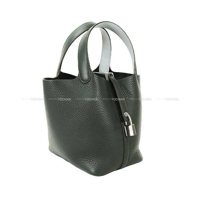HERMES Handbag Picotin Lock 18 PM Eclat Vert Mangrove/Gris Pantin Taurillon Clemence/Veau Swift Silver HW Stamp K[BRAND NEW][Authentic]