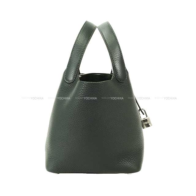 HERMES Handbag Picotin Lock 18 PM Eclat Vert Mangrove/Gris Pantin Taurillon Clemence/Veau Swift Silver HW Stamp K[BRAND NEW][Authentic]