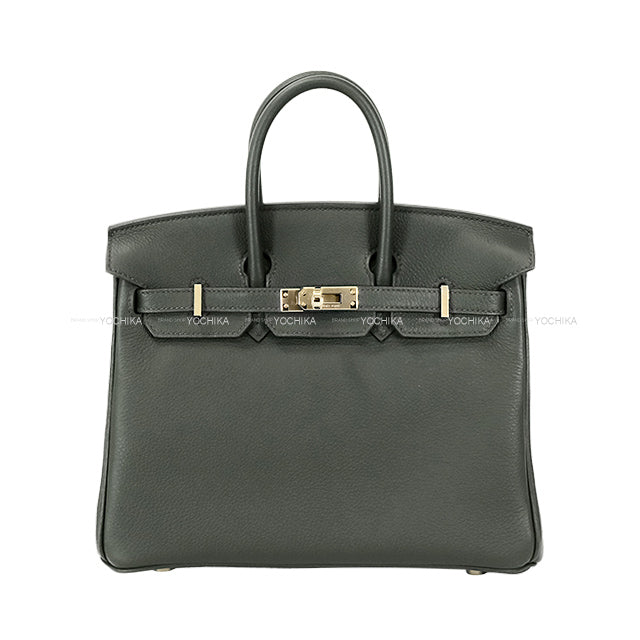 HERMES Handbag Birkin25 Vert Mangrove Veau Togo Champagne Gold HW Stamp K[BRAND NEW][Authentic]
