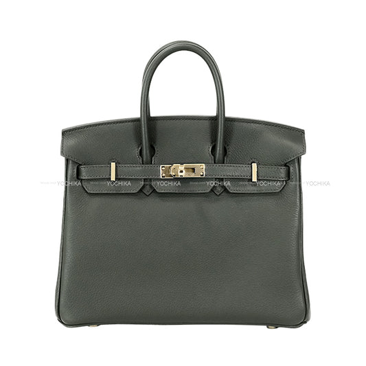 HERMES Handbag Birkin25 Vert Mangrove Veau Togo Champagne Gold HW Stamp K[BRAND NEW][Authentic]