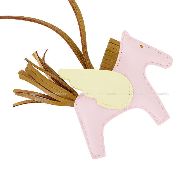 HERMES bag charm Rodeo Pegasus PM Rose Darling/Jaune Milton/Kraft Agneau Milo/Veau Swift Stamp K[BRAND NEW][Authentic]