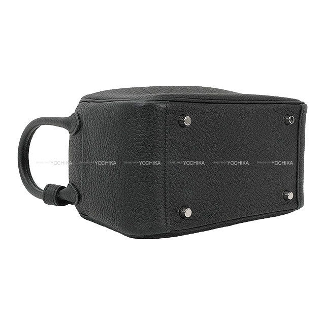 [Pre-loved] HERMES Shoulder bag Lindy mini 20 Noir (Black) Taurillon Clemence Silver HW Stamp U[LIKE NEW][Authentic]