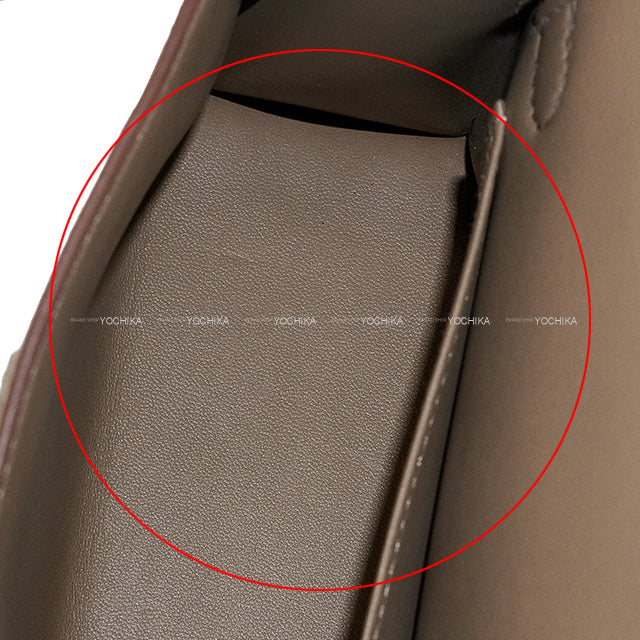 HERMES Shoulder bag Kelly mini 2 Kelly20 Etoupe/Ecorce/Noir (Black) Veau Epsom Silver HW Stamp B[EXCELLENT][Authentic]