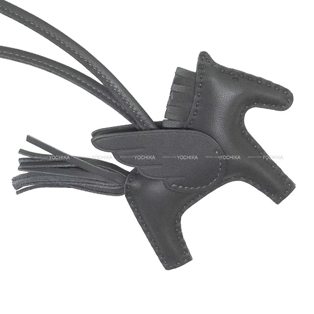 HERMES bag charm Rodeo Pegasus PM Gris Misty Agneau Milo/Veau Swift Stamp W[BRAND NEW][Authentic]