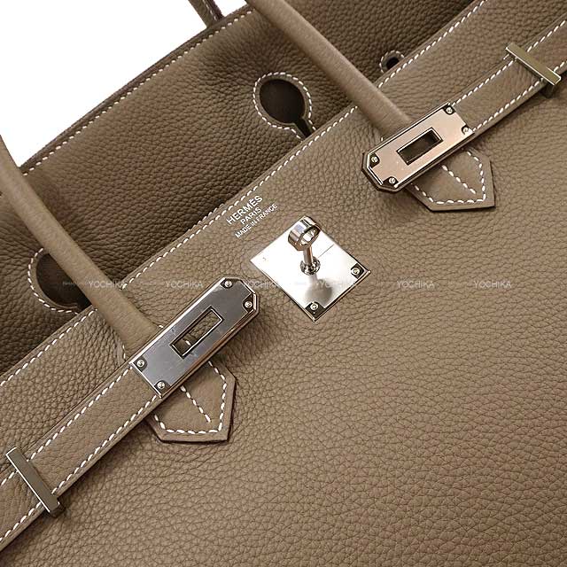 HERMES Handbag Birkin40 Etoupe Veau Togo Silver HW Stamp B[EXCELLENT][Authentic]
