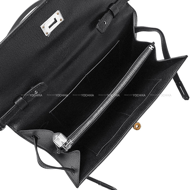 HERMES long wallet Kelly Wallet Long To Go Noir (Black) Chevre Chamkila Electrum HW Stamp K[BRAND NEW][Authentic]