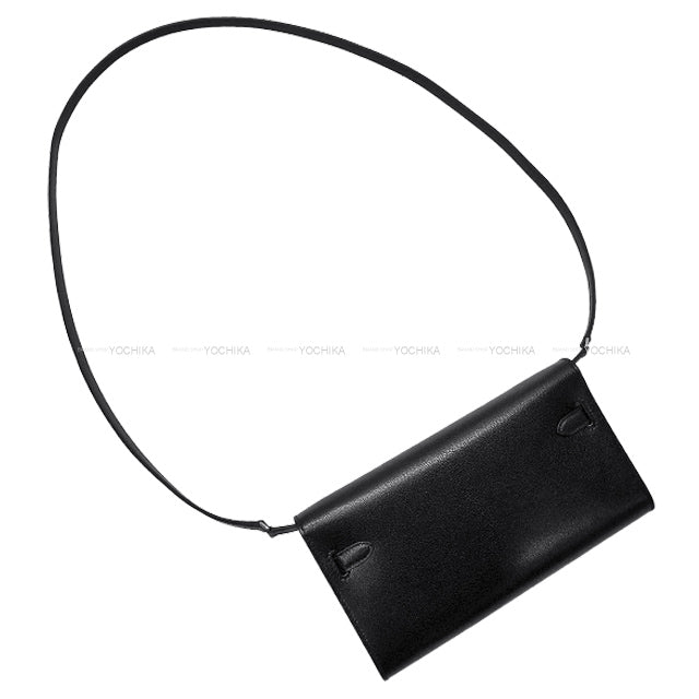 HERMES long wallet Kelly Wallet Long To Go Noir (Black) Chevre Chamkila Electrum HW Stamp K[BRAND NEW][Authentic]