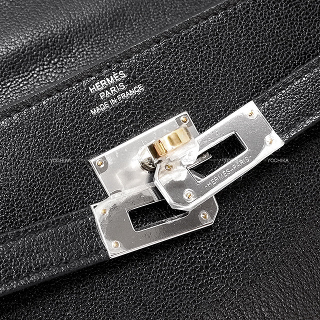 HERMES long wallet Kelly Wallet Long To Go Noir (Black) Chevre Chamkila Electrum HW Stamp K[BRAND NEW][Authentic]