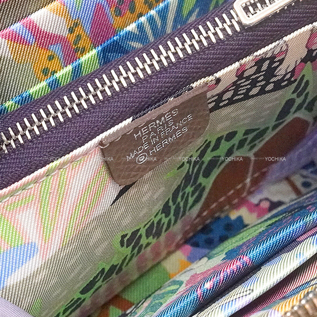 HERMES Bi-fold wallet Azap Silk'in Compact EN LIBERTE! Etoupe Veau Epsom Silver HW Stamp W[EXCELLENT][Authentic]