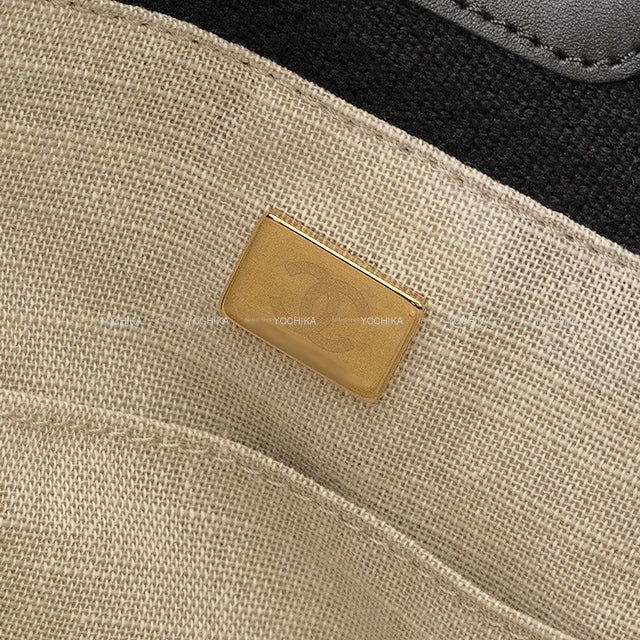 [Pre-loved] CHANEL tote bag Deauville Shopping Bag Noir (Black) Mixed fiber Champagne Gold HW AS3351[LIKE NEW][Authentic]