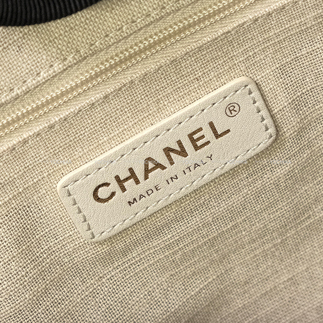 [Pre-loved] CHANEL tote bag Deauville Shopping Bag Noir (Black) Mixed fiber Champagne Gold HW AS3351[LIKE NEW][Authentic]