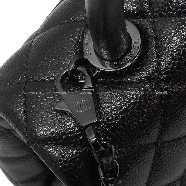 [Pre-loved] CHANEL Handbag Top Handle XS Flap bag Coco Handle 24 Noir (Black) Shiny Graind Calf Black HW A92990[LIKE NEW][Authentic]