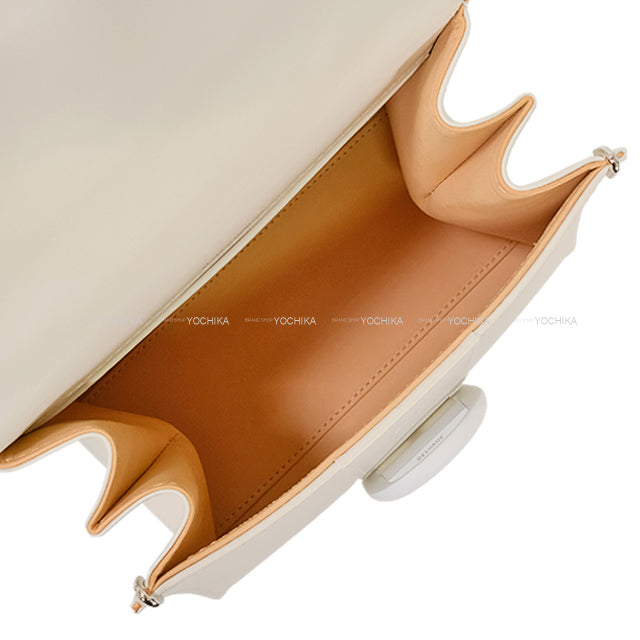 [Pre-loved] Delvaux Shoulder bag Brillon Mini handle Ribbon Upside Down Ivory/Silkpink Boxcalf/Lumskin/Calfskin Silver HW[LIKE NEW][Authentic]