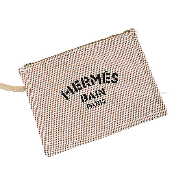 HERMES tote bag Beach Bag Cabas De Plage leopard Navy/Fuchsia Canvas Silver HW[EXCELLENT][Authentic]