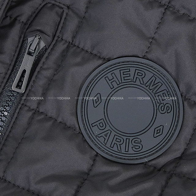 2025AW New HERMES Down vest Bomber Sellier Button Quilting Blue noir Polyester #42[BRAND NEW][Authentic]