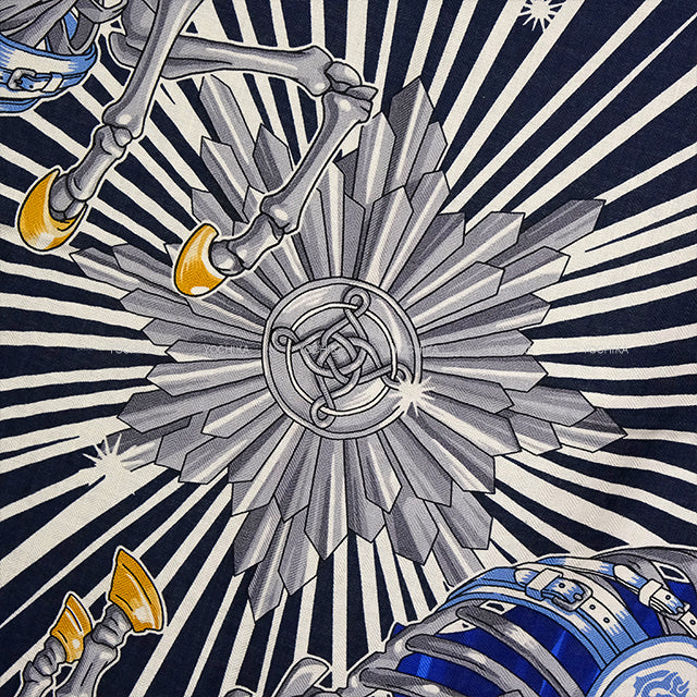 2025SS HERMES scarf Carre 140 CHORUS STELLARUM Marine/Indigo/White Cashmere70% / Silk30%[BRAND NEW][Authentic]