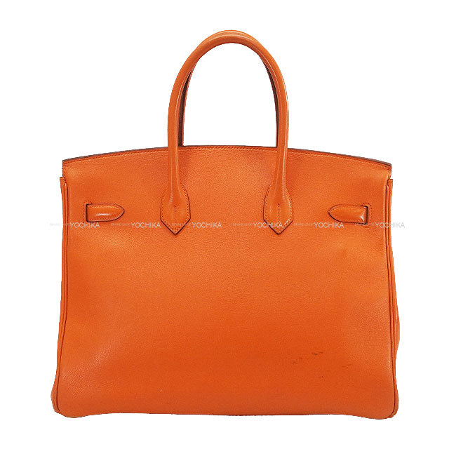 [Pre-loved] HERMES Handbag Birkin35 Orange Veau Gulliver Gold HW Stamp □B[USED B][Authentic]