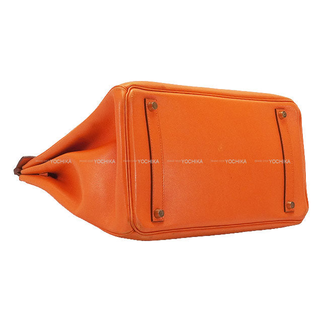 [Pre-loved] HERMES Handbag Birkin35 Orange Veau Gulliver Gold HW Stamp □B[USED B][Authentic]