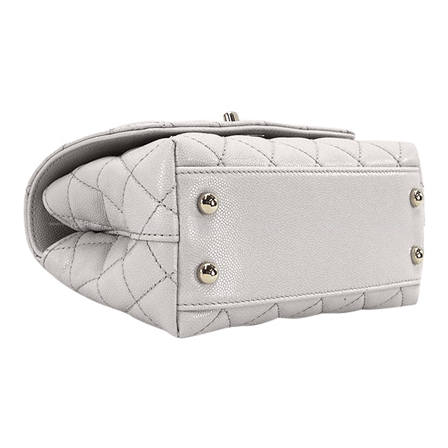 CHANEL Shoulder bag Matelasse COCO Handle XXS 2Way Chain Grey Graind Calf(Caviarskin) Champagne Gold HW AS2215[BRAND NEW][Authentic]